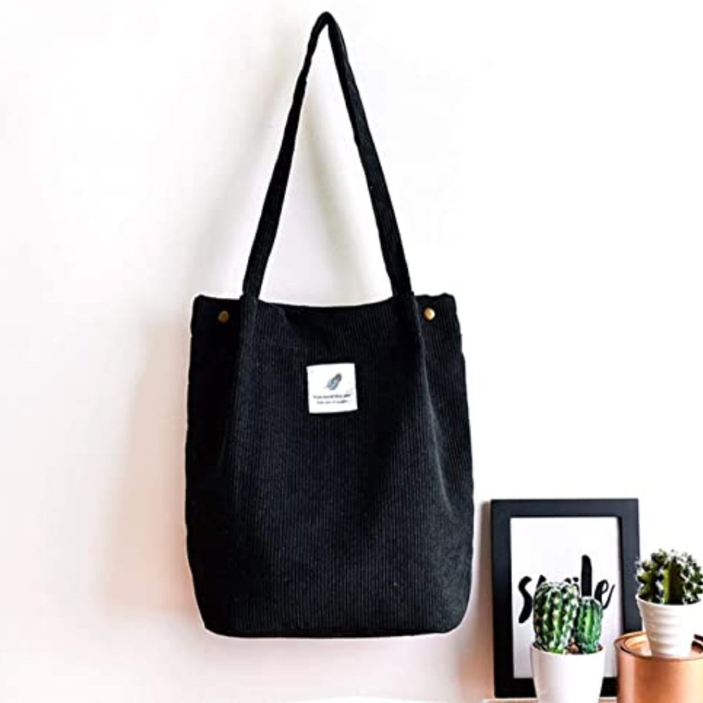 Corduroy Totes Bag - WantGor Women's Shoulder Handbags Big Capacity Shopping Bag